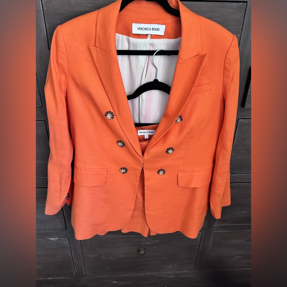 Veronica Beard Vibrant Orange Blazer